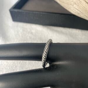 Cable style silver tone ring 8.5 stainless steel